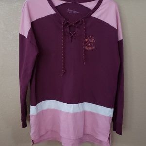 Burgundy/Pink Sweat Top